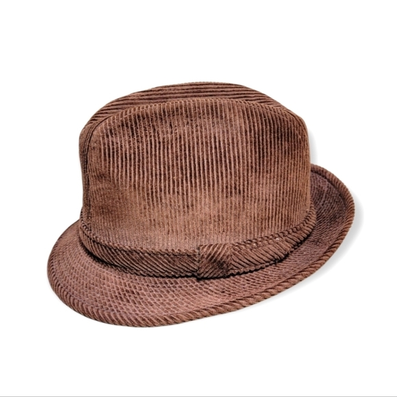 Vintage | Beacon Hill | S Brown Corduroy Fedora - Picture 1 of 12